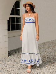 Printed Square Neck Maxi Cami Dress