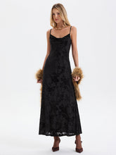 Cami Flocked Floral Mesh Maxi Dress