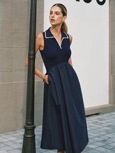 Sleeveless Collared Pocketed Maxi Dress