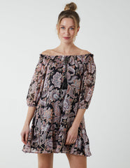 Sheared Neck Bardot Dress