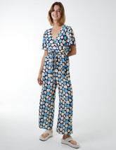 Abstract Honeycomb Cross Over Jumpsuit