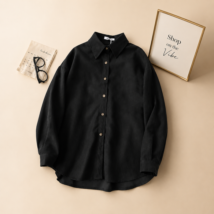 BLACK BUTTON DOWN SHIRT