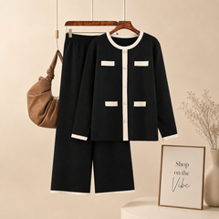 BLACK BUTTON TRACKSUIT