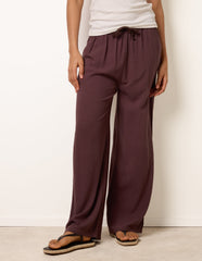 Linen-Blend Drawstring Trousers