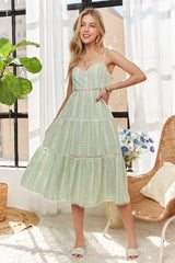 ADORA Gingham Detail Washed Dress