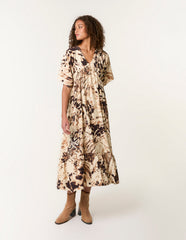 Abstract Animal Print Dress