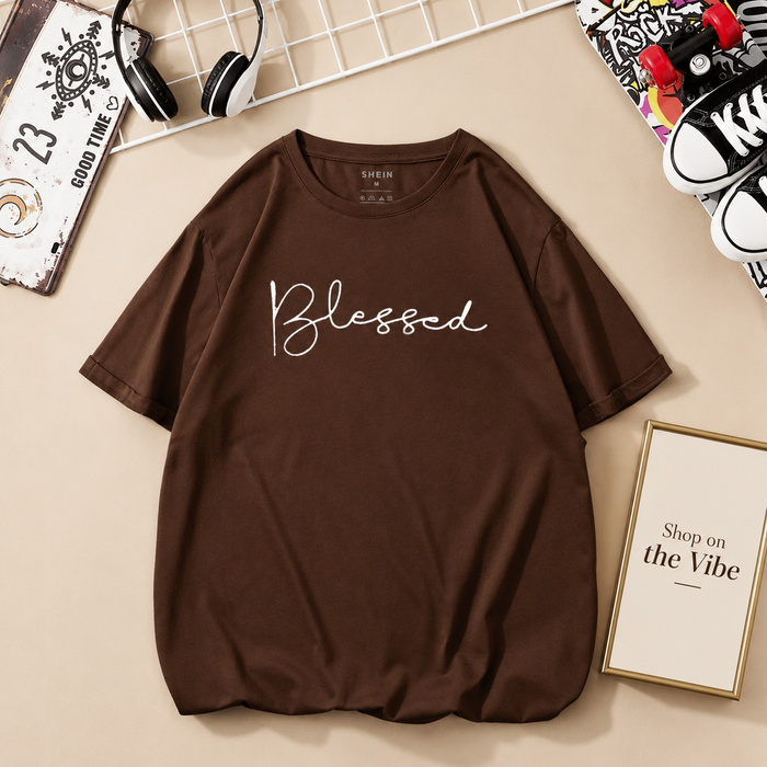 DARK BROWN TEE BLESSED