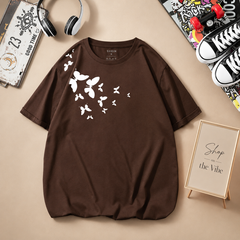 DARK BROWN TEE SHOULDER BUTTERFLY