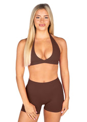Dynamic Contour Crop - Mocha Brown - Kikiva Collection