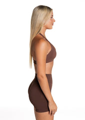 Dynamic Staple Halter Crop - Mocha Brown - Kikiva Collection
