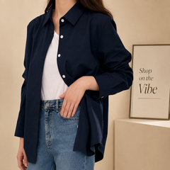 NAVY BLUE BUTTON DOWN SHIRT