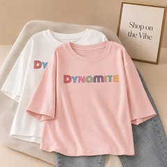 PAIR OF 2 DYNAMITE TSHIRT (PINK AND WHITE)