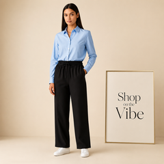 SKY BLUE BUTTON DOWN SHIRT WITH BLACK FLAPPER
