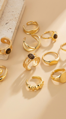 Genevieve Luxe 10 Piece Ring Set - Gold