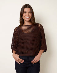 Round Neck Net Top