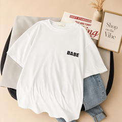 WHITE TEE POCKET BABE