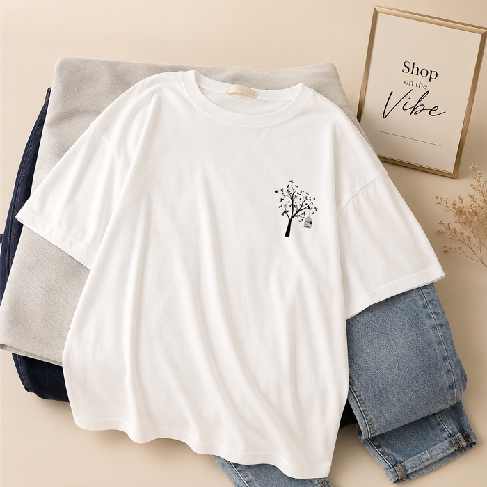 WHITE TEE POCKET NEW TREE