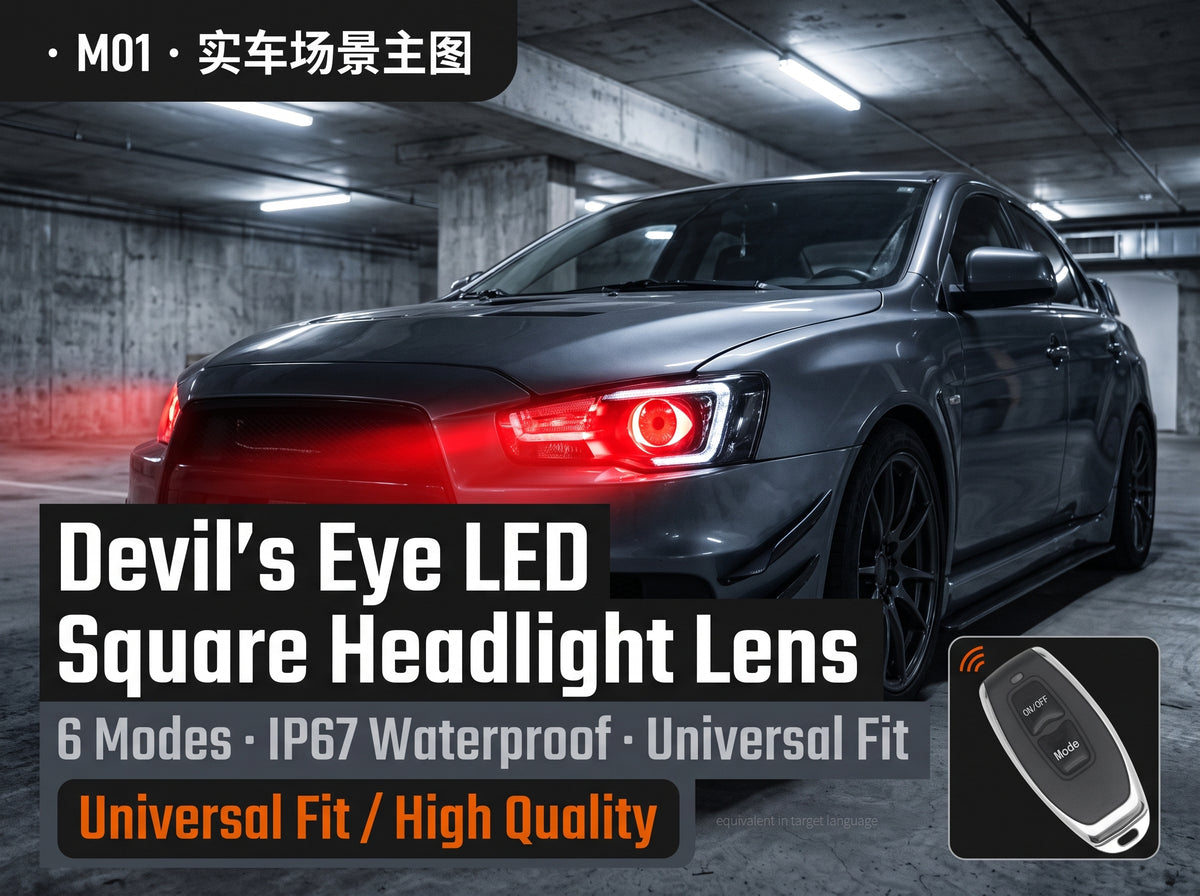 🔥 Fall Sale – Demon Eye LED Square Headlight Lens