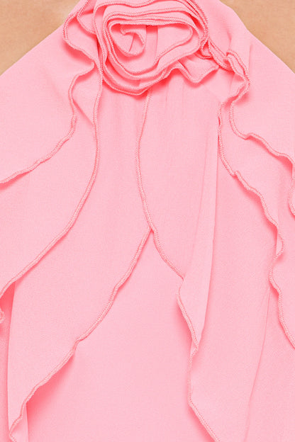 Zorina Halterneck Maxi Dress - Coral