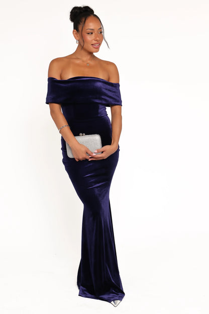 Adair Off Shoulder Maxi Dress - Navy