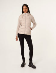 Knitted Sleeve Puffer Jacket