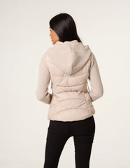 Knitted Sleeve Puffer Jacket