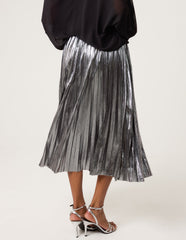 Metallic Pleated Tulle Skirt