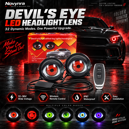 🔥 Fall Sale – Demon Eye LED Square Headlight Lens
