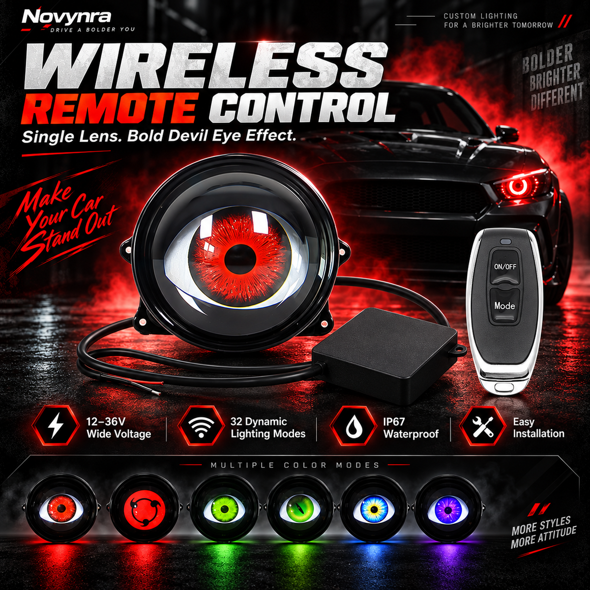🔥 Fall Sale – Demon Eye LED Square Headlight Lens