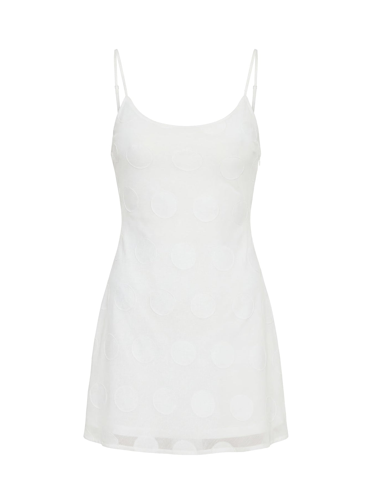 Lissie Scoop Mini Dress White Polka Dot