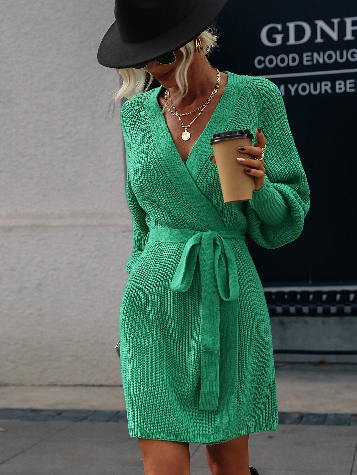 AERILYN KNIT CARDRESS - PARAKEET