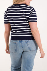 Embroidered Stripe Top