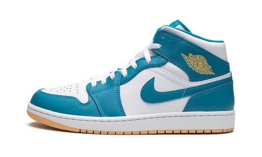 Air Jordan 1 Mid Aquatone Gold White