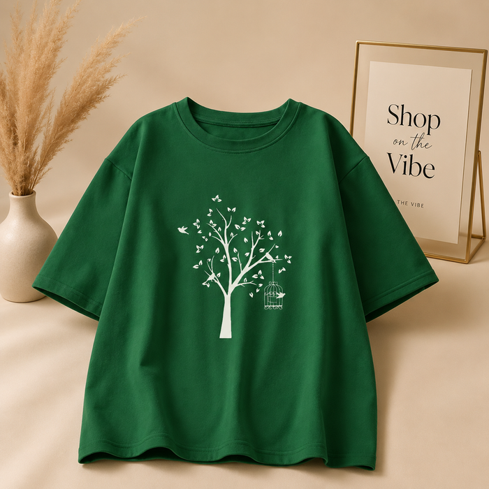 BOTTLE GREEN TEE NEW TREE
