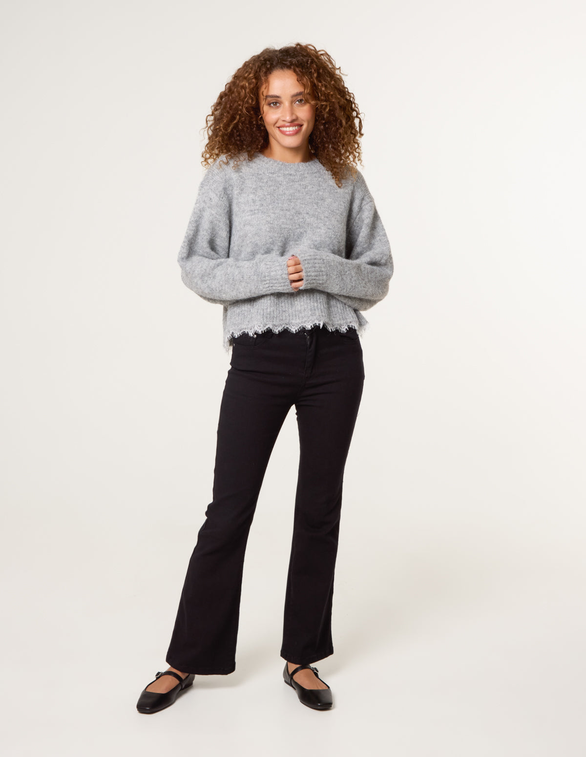 Lace Detailed Crew Neck Jumper