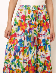 Tiered Bright Maxi Skirt
