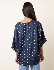 Polka Dot Knot Front Top