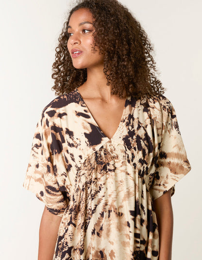 Abstract Animal Print Dress