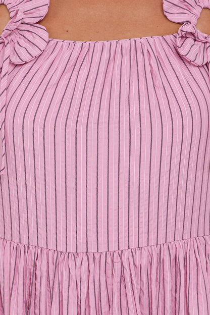 Alden Maxi Dress - Pink/White Stripe