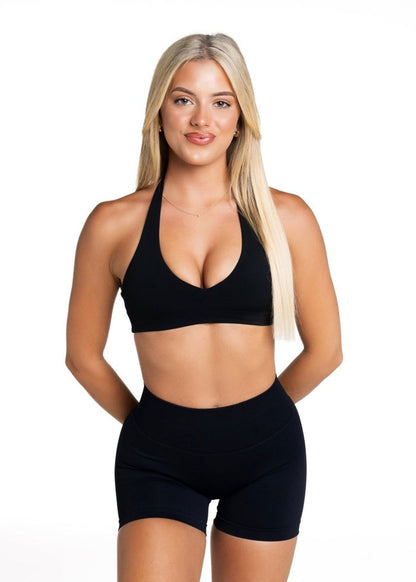 Dynamic Staple Halter Crop - Black - Kikiva Collection