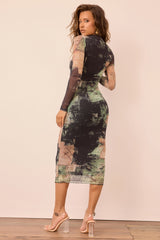 Nature Of Art Midi Dress - Olive