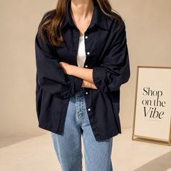 NAVY BLUE BUTTON DOWN SHIRT