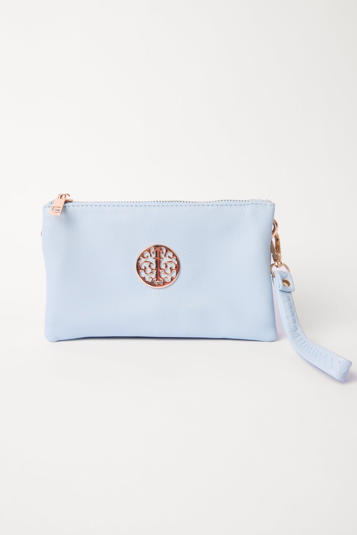 Detailed Zip Up Purse With Detachable Strap