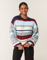 Colourful Block Horizontal Stripes Jumper